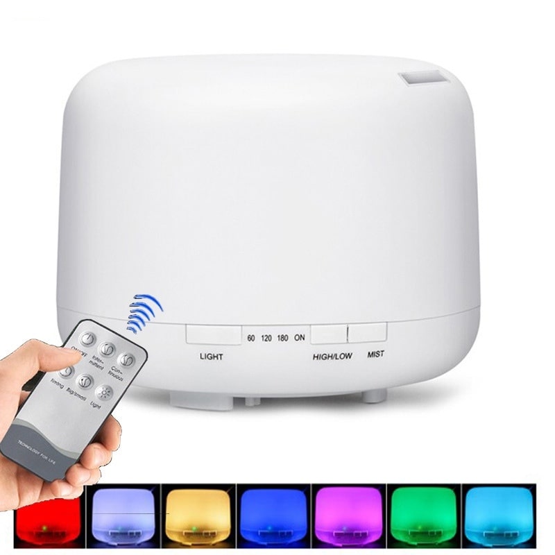 Diffuseur d'huiles essentielles à changement de couleur avec télécommande