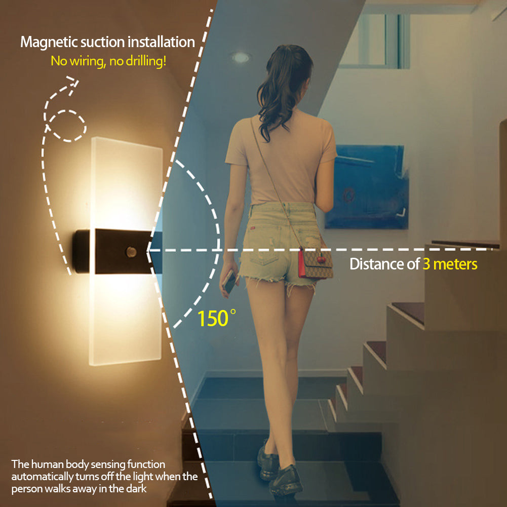 Lampe murale intérieure à chargement USB et détection