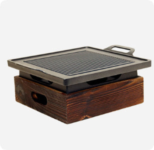 Poêle à griller coréenne avec siège en bois, usage domestique sans fumée