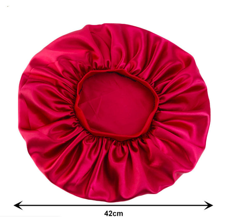 Bonnet de nuit en satin de soie imprimé beauté