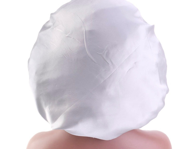 Bonnet de nuit en satin de soie imprimé beauté