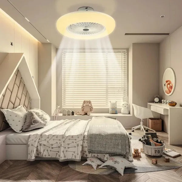 Ventilateur de plafond LED 30 W avec éclairage et télécommande, ampoule E27, plafonnier
