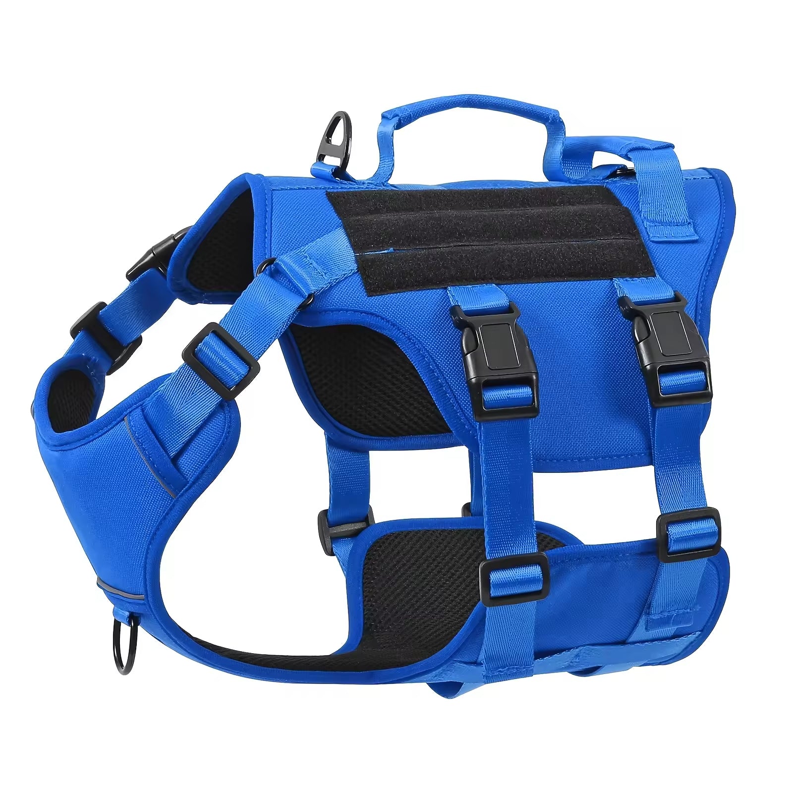 Harnais tactique pour chien de service en nylon durable et résistant à la chaleur, gilet réfléchissant anti-traction réglable avec double poignée pour grands chiens
