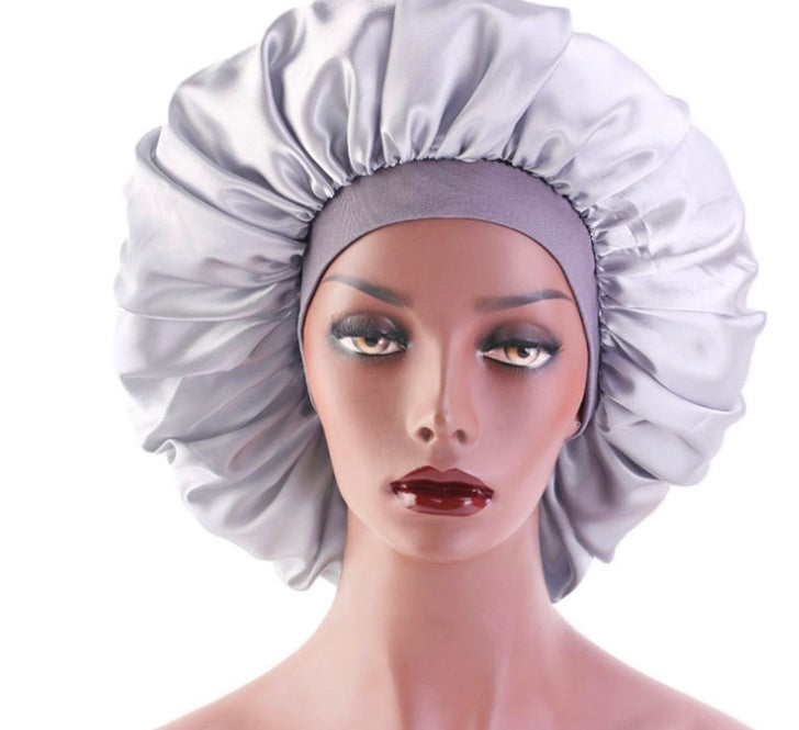 Bonnet de nuit en satin de soie imprimé beauté