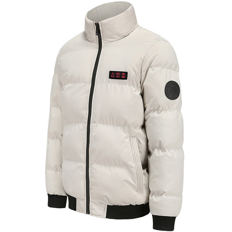 Veste chaude d'extérieur coupe-vent rembourrée en coton, chauffage USB pour l'hiver