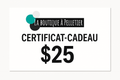Certificat Cadeau 25.00$