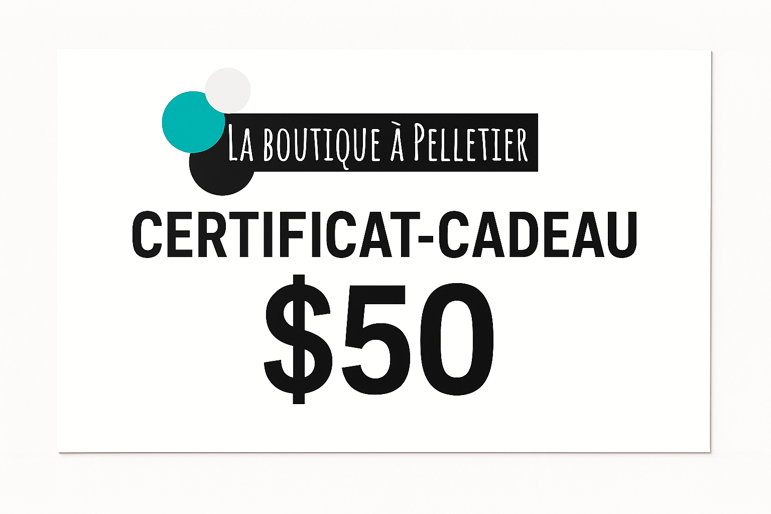 Certificat Cadeau 50.00$