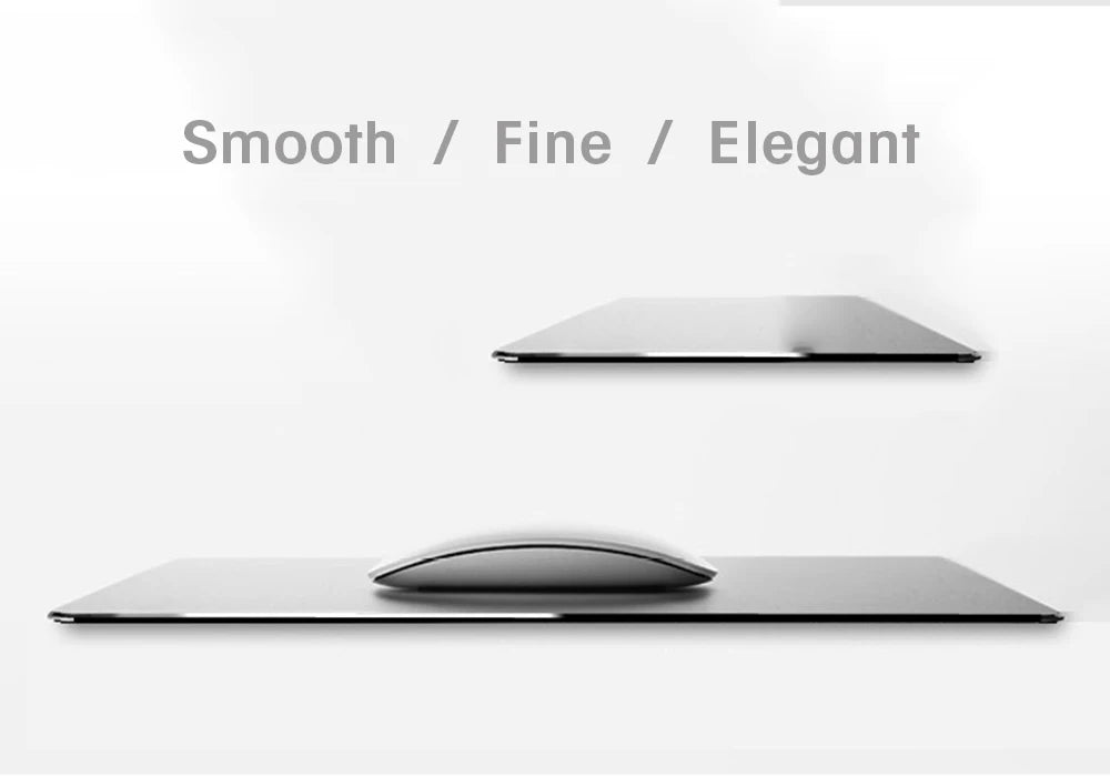 Tapis de souris en aluminium et métal, rigide, lisse et fin, double face, imperméable, pour ordinateur, bureau et maison. Tapis de souris pour gamer, idéal pour les jeux vidéo et la maison.