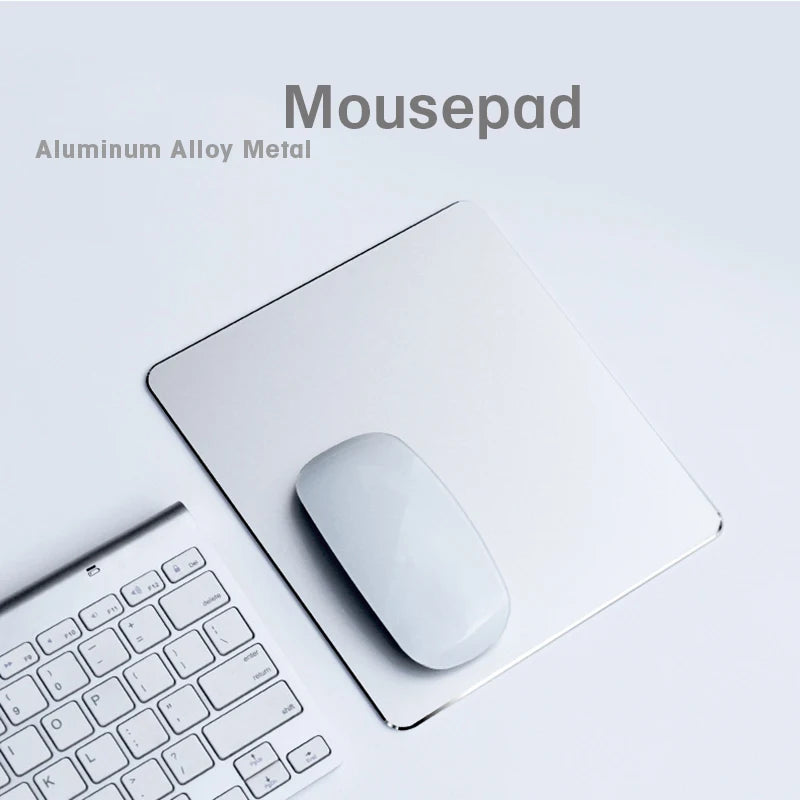 Tapis de souris en aluminium et métal, rigide, lisse et fin, double face, imperméable, pour ordinateur, bureau et maison. Tapis de souris pour gamer, idéal pour les jeux vidéo et la maison.