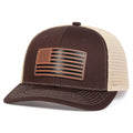 Casquette de baseball unisexe avec étiquette en cuir et drapeau américain, idéale pour le printemps et l'été. Ajustable et décontractée, elle offre une protection solaire optimale.