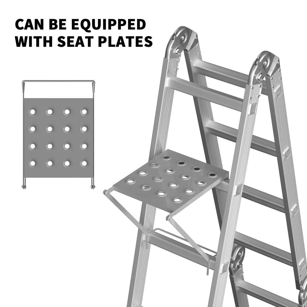 Échelle de grenier télescopique DayPlus, escabeau pliable et extensible en aluminium, portable, conforme à la norme EN131, capacité de 150 kg / 330 lb