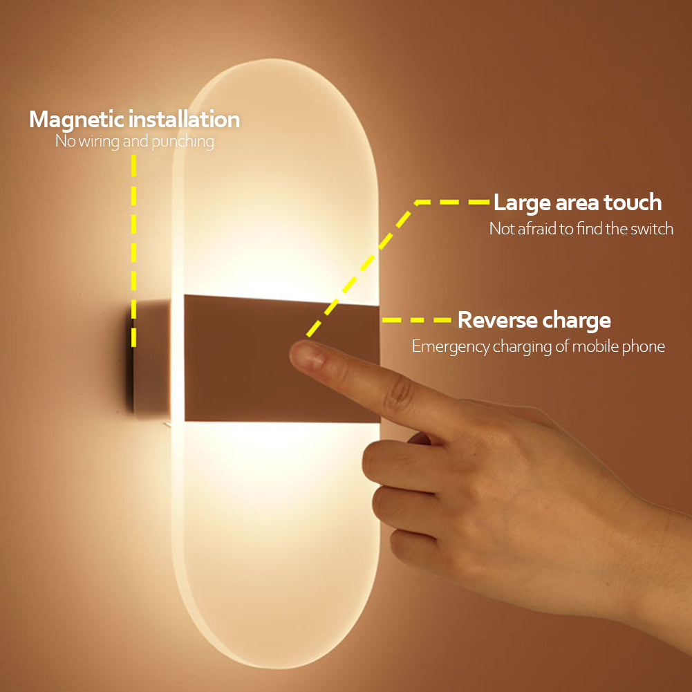 Lampe murale intérieure à chargement USB et détection