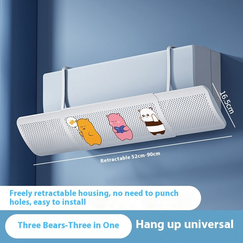 Pare-vent pour climatiseur anti-vent direct, fixation murale universelle, rideau d'air sans installation