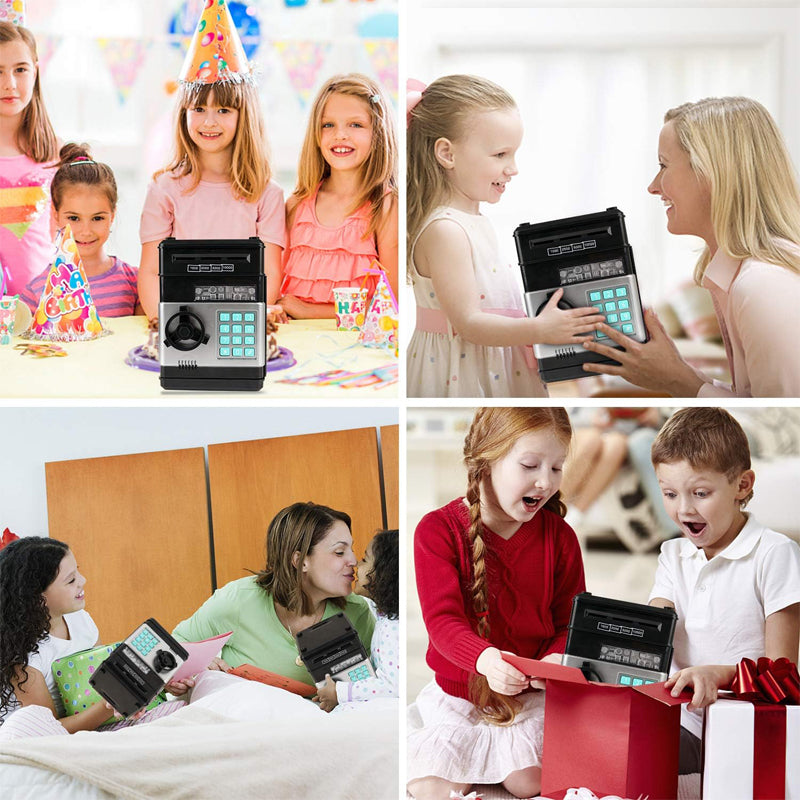 Tirelire électronique, mini distributeur automatique de billets, tirelire à code pour enfants, coffre-fort à motifs.