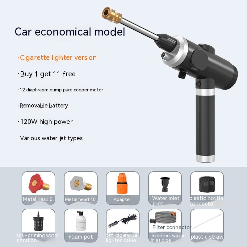 Pistolet à eau portable rechargeable et puissant à haute pression pour le lavage de voiture sans fil
