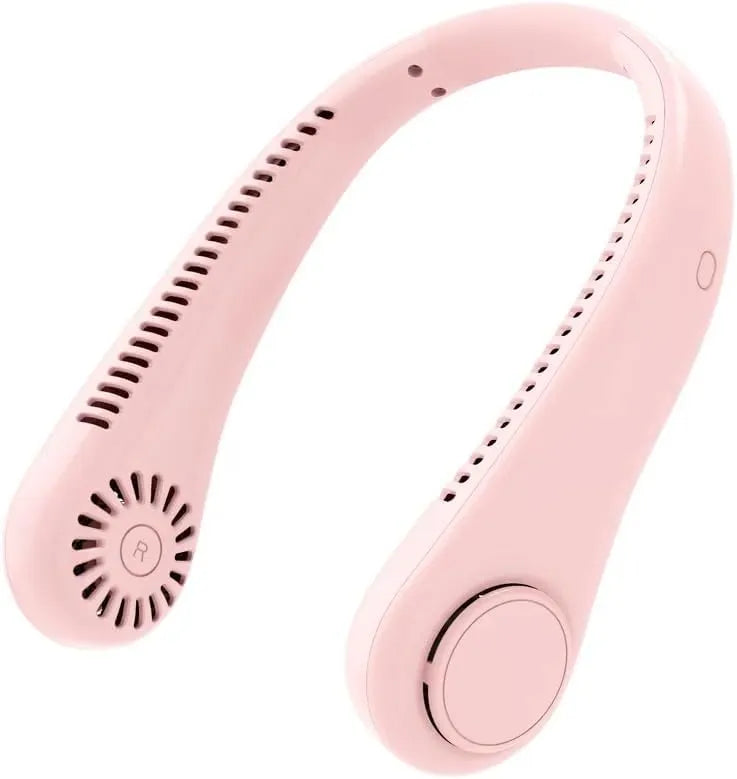Ventilateur de cou portable - Ventilateur personnel rechargeable avec support pour la nuque, 5 vitesses, silencieux, léger et durable, fonctionne sur piles, refroidissement complet pour les voyages, cadeau d'anniversaire pour hommes et femmes