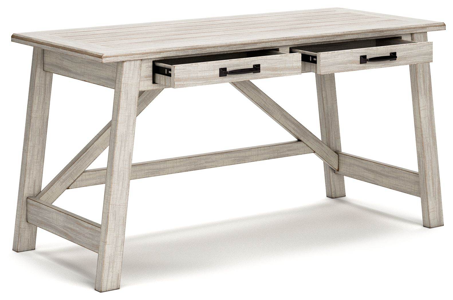 Carynhurst - Bureau à pieds larges pour bureau à domicile - Blanchi