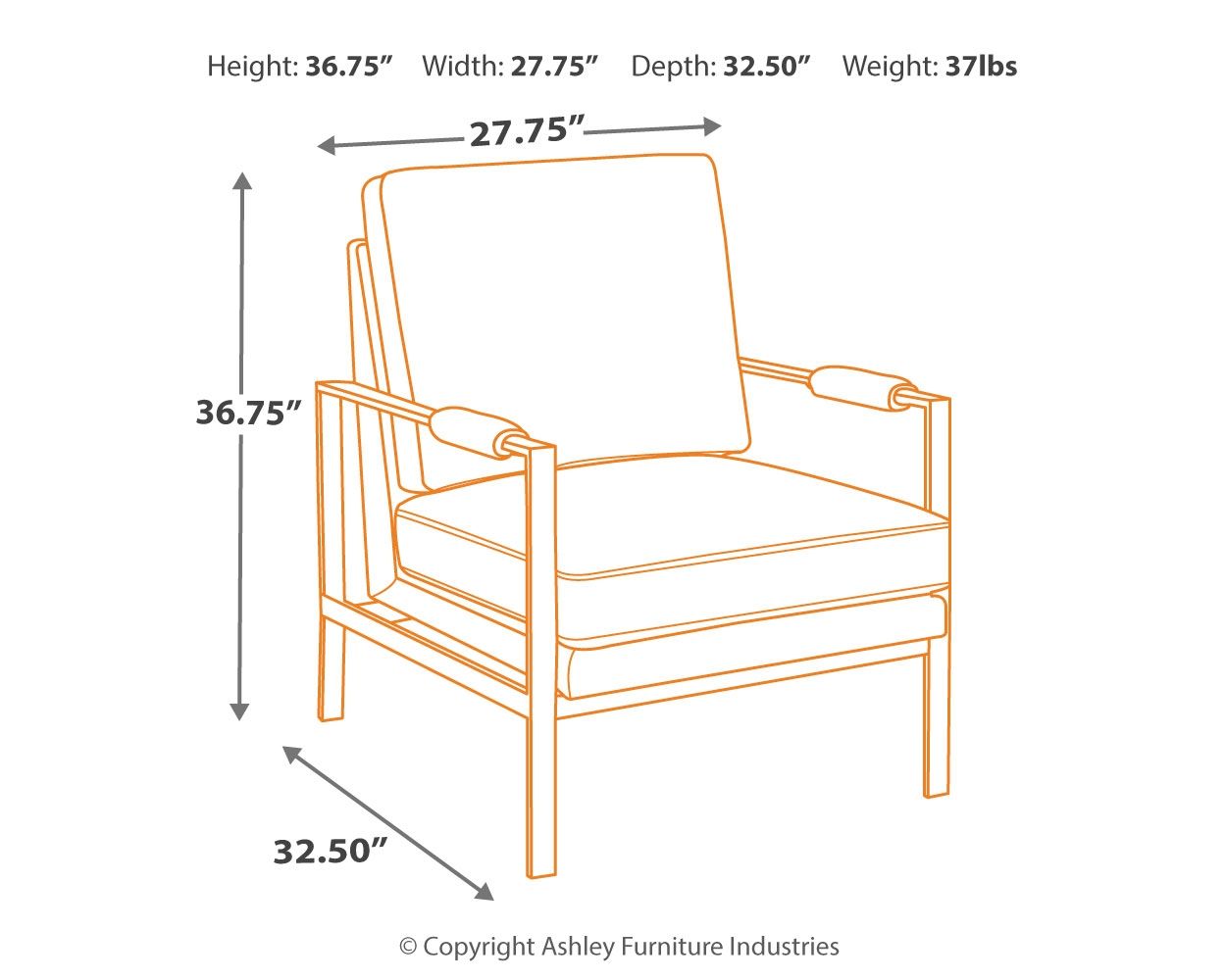 Fauteuil d'appoint Peacemaker - Marron