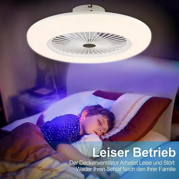 Ventilateur de plafond LED 30 W avec éclairage et télécommande, ampoule E27, plafonnier