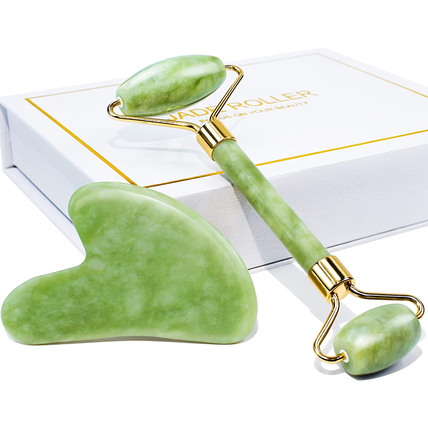 Coffret cadeau rouleau de jade et Gua Sha