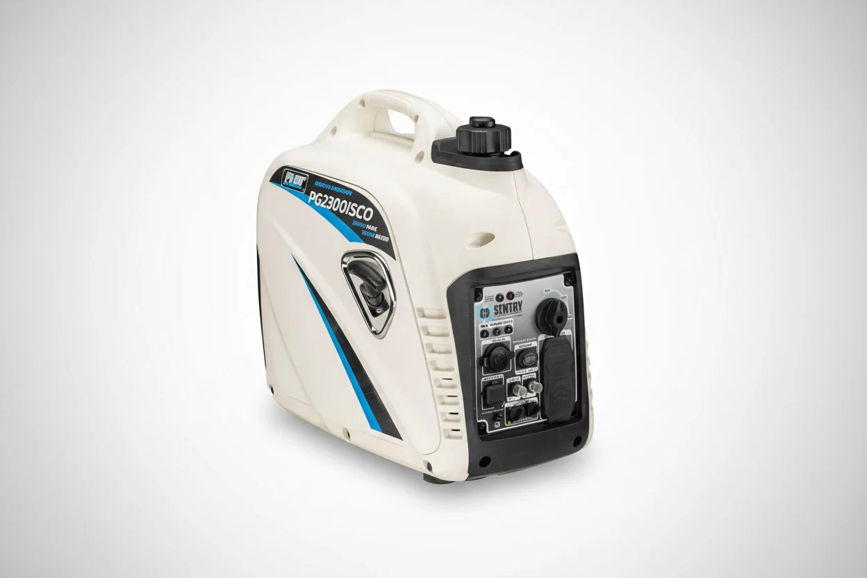 Générateur onduleur portable à essence Pulsar 2 300 W/1 800 W, à démarrage manuel, ultra silencieux, avec système d'arrêt avancé du CO