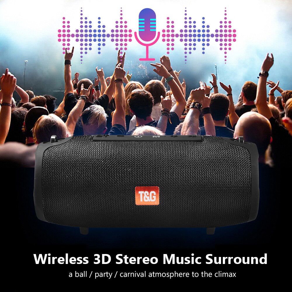 Grande enceinte Bluetooth portable sans fil et étanche avec dragonne